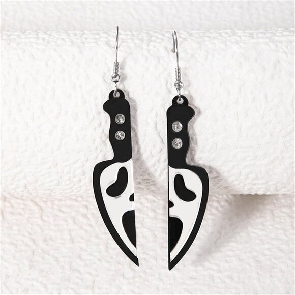 Spooky Ghost Pumpkin Earrings Halloween Cherry Earrings Funny Acrylic Candy Corn - Picture 5 of 5